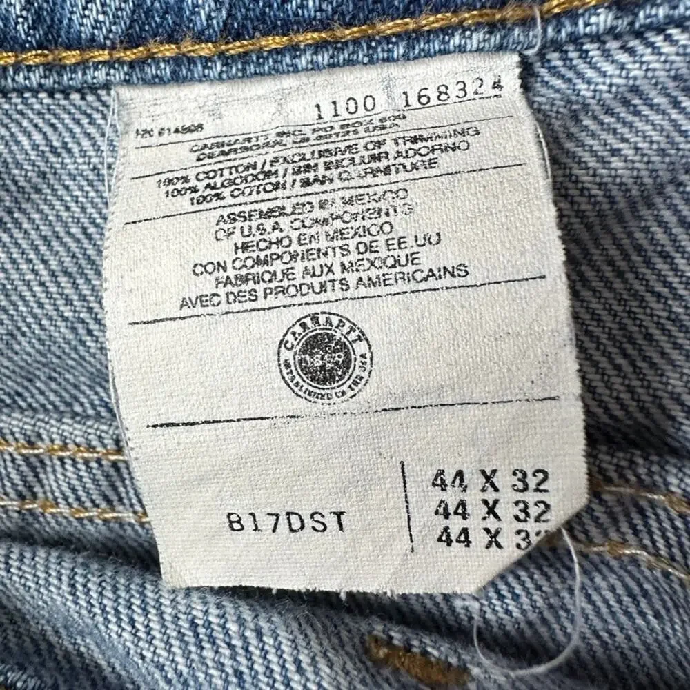 Carhartt Men's B17 DST Darkstone Relaxed Fit Jeans Heavyweight Denim 44x32